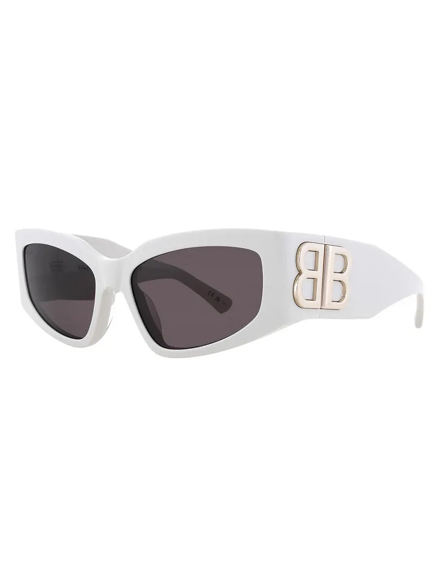 Очки для женщин Balenciaga серые кошачий глаз BB0321S 010 57 — изображение 2 из 5, серый