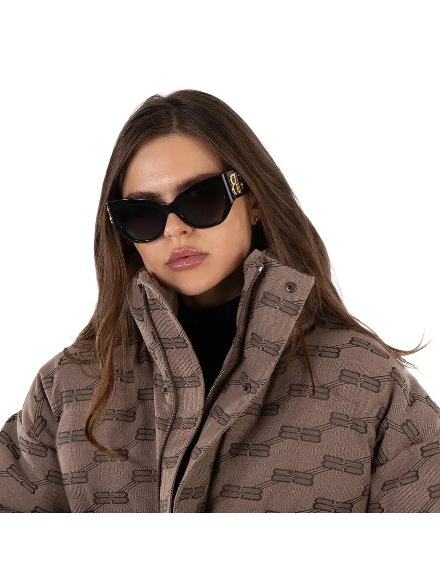 Очки для женщин Balenciaga серые кошачий глаз BB0322S 002 55 — изображение 3 из 7, черный