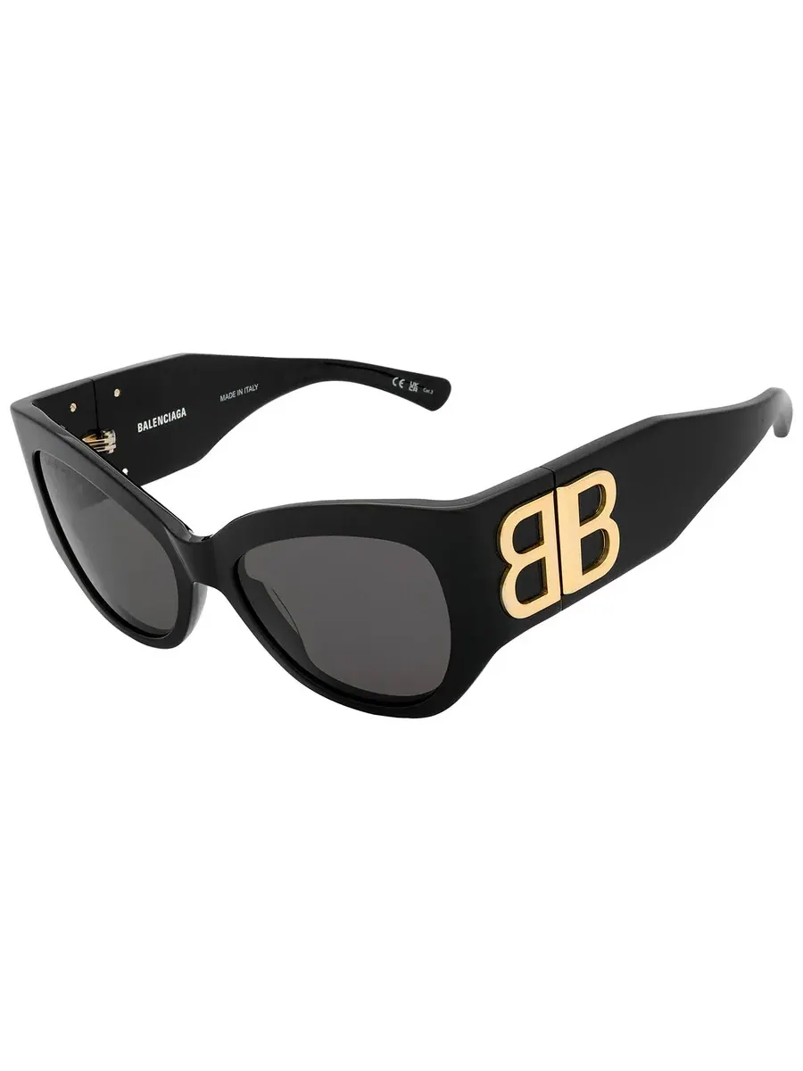 Очки для женщин Balenciaga серые кошачий глаз BB0322S 002 55 — изображение 5 из 7, черный