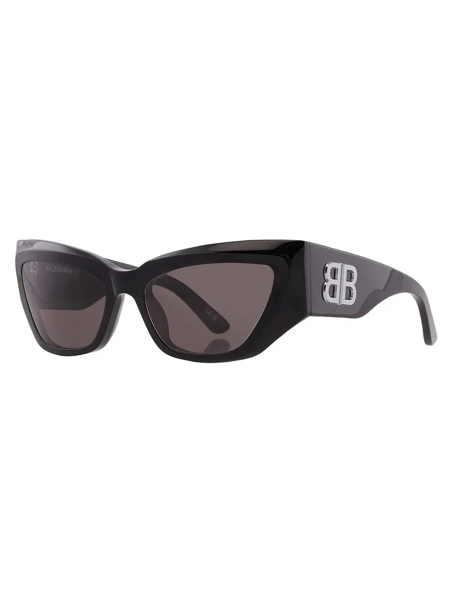 Очки для женщин Balenciaga серые кошачий глаз BB0444S 002 60 — изображение 2 из 5, черный