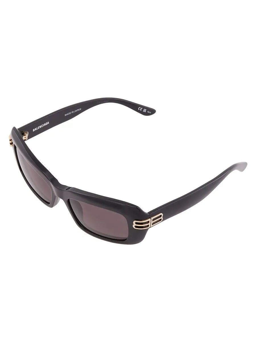 Серые женские солнцезащитные очки Balenciaga Pilot BB0432S 001 57 — изображение 3 из 5, черный