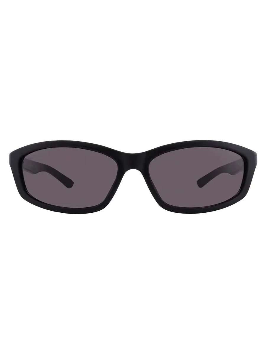Серые прямоугольные унисекс-солнцезащитные очки Balenciaga BB0401S 001 60