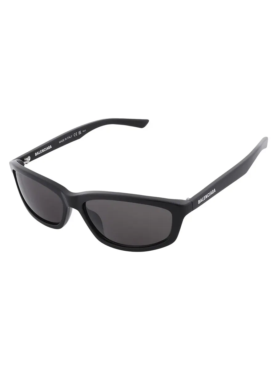 Серые прямоугольные унисекс-солнцезащитные очки Balenciaga BB0401S 001 60 — изображение 3 из 5, черный