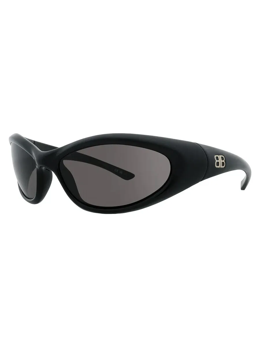 Очки солнцезащитные унисекс Balenciaga Grey Square BB0384S 001 70 — изображение 2 из 5, черный