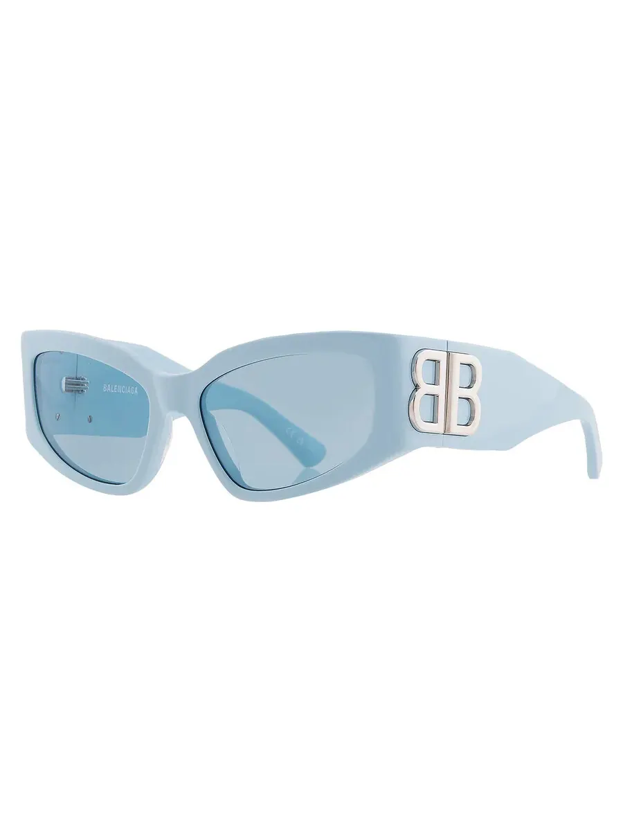 Солнцезащитные очки для женщин Balenciaga Light Blue Cat Eye BB0321S 014 57 — изображение 2 из 5, светлый синий