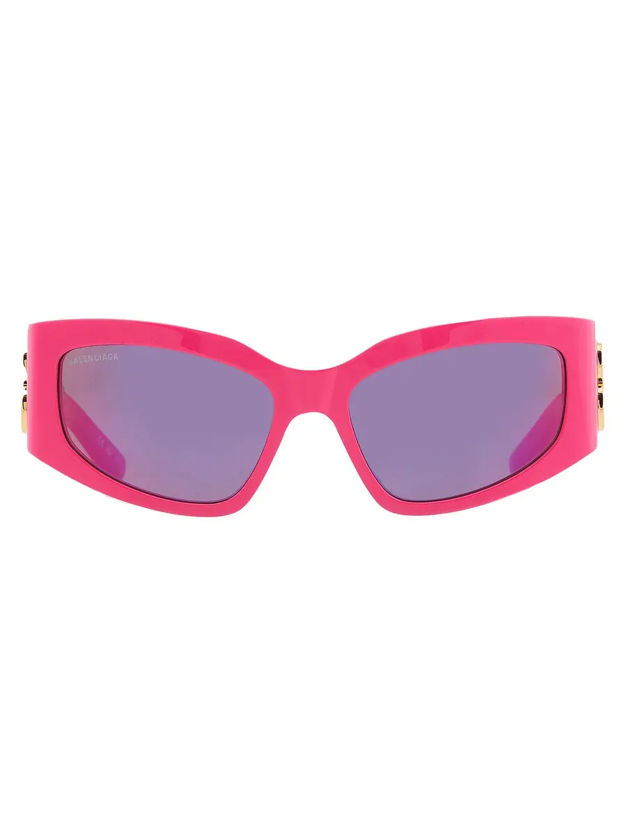 Солнцезащитные очки для женщин Balenciaga Pink Mirror Cat Eye BB0321S 011 57