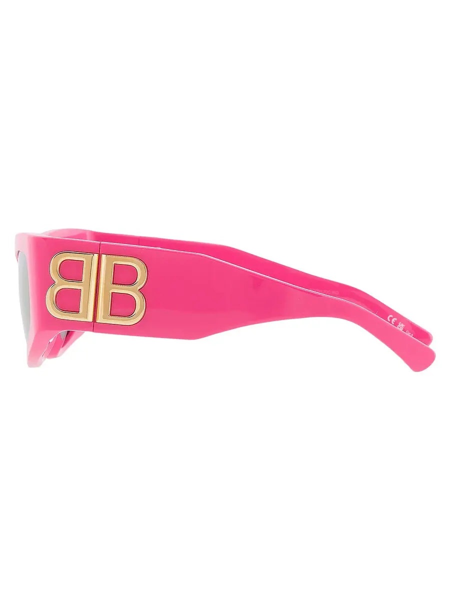 Солнцезащитные очки для женщин Balenciaga Pink Mirror Cat Eye BB0321S 011 57 — изображение 4 из 5, фуксия