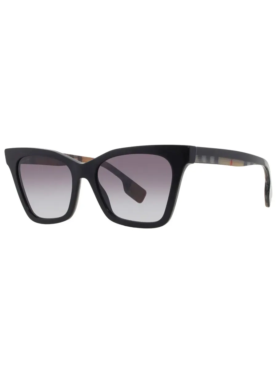 Солнцезащитные очки женские Burberry Elsa серые градиентные Cat Eye BE4346 39428G 53 — изображение 2 из 5, черный