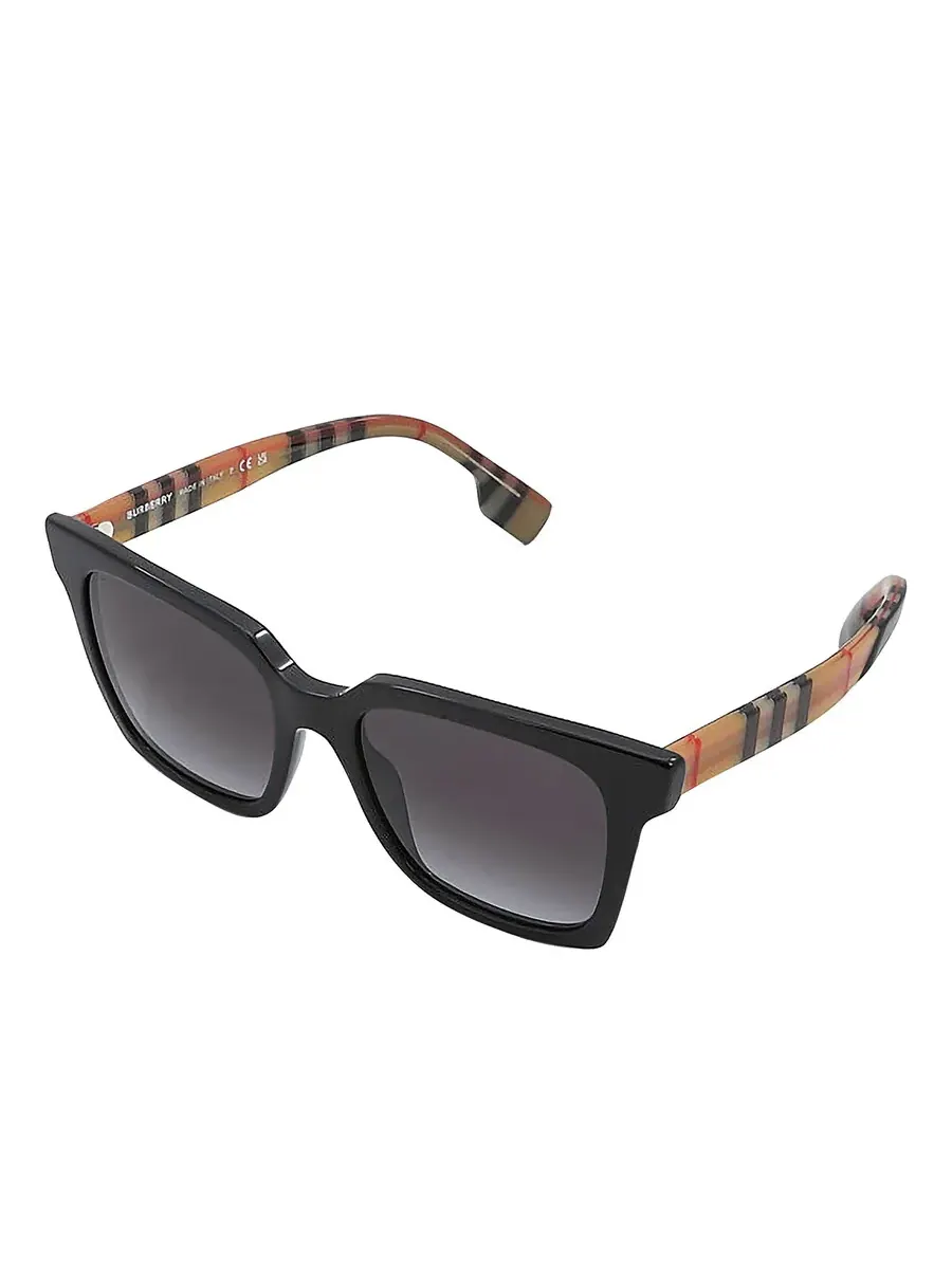 Солнцезащитные очки для женщин Burberry Maple Gray Gradient Square BE4335 39298G 53 — изображение 5 из 6, черный