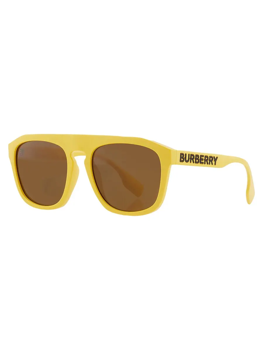 Мужские солнцезащитные очки Burberry Wren Brown Browline BE4396U 407073 57 — изображение 5 из 6, желтый