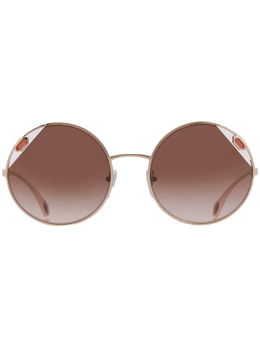 Солнцезащитные очки женские Bvlgari Brown Gradient Round BV6159 278/13 54 — золотистый