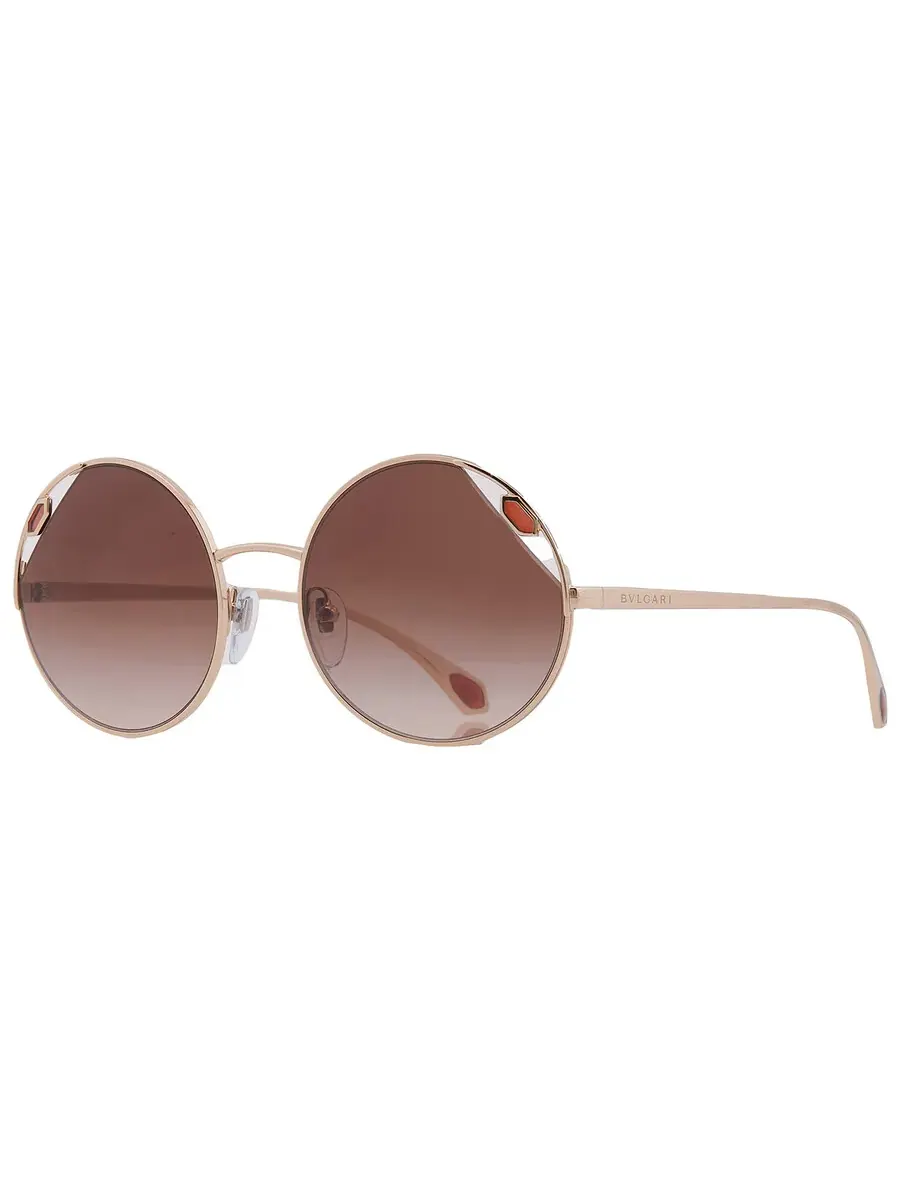 Солнцезащитные очки женские Bvlgari Brown Gradient Round BV6159 278/13 54 — изображение 2 из 4, золото