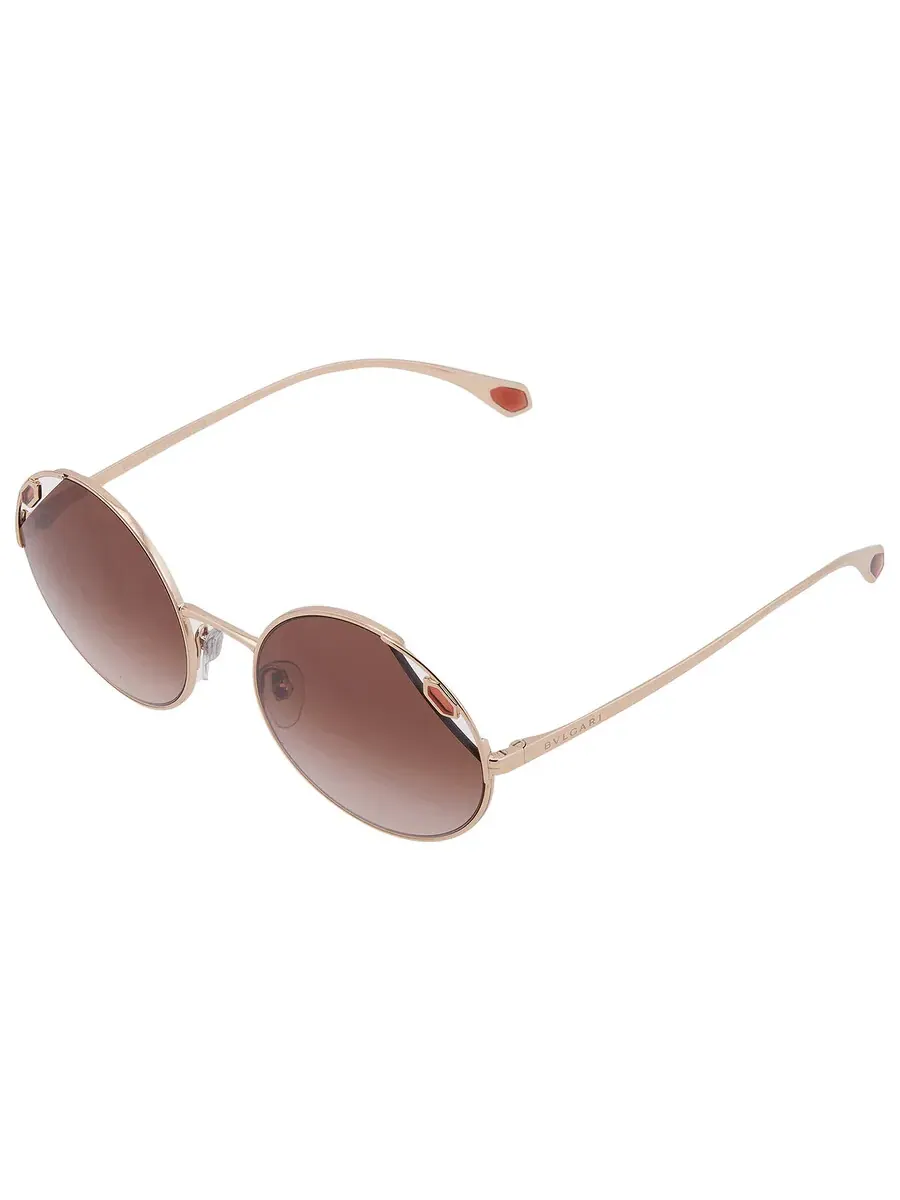 Солнцезащитные очки женские Bvlgari Brown Gradient Round BV6159 278/13 54 — изображение 3 из 4, золото