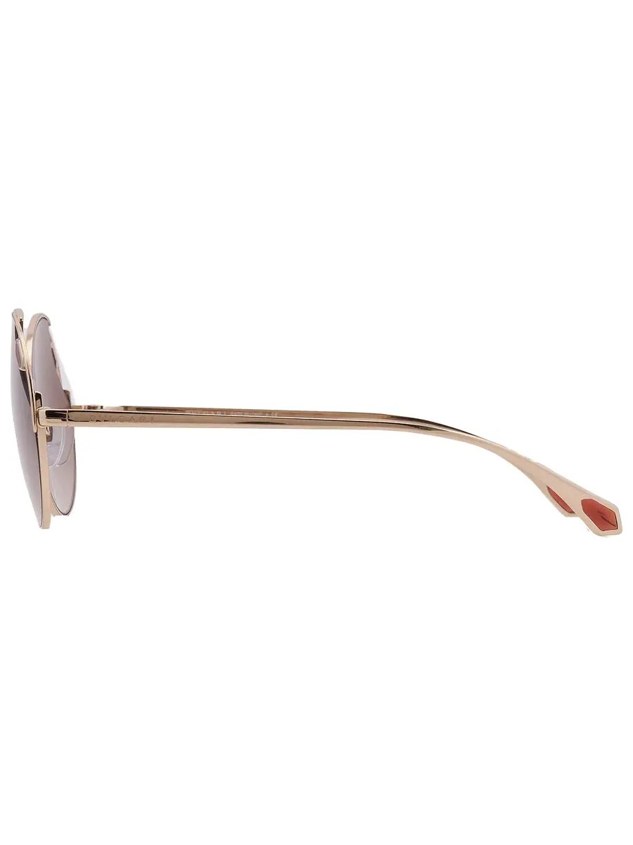 Солнцезащитные очки женские Bvlgari Brown Gradient Round BV6159 278/13 54 — изображение 4 из 4, золото
