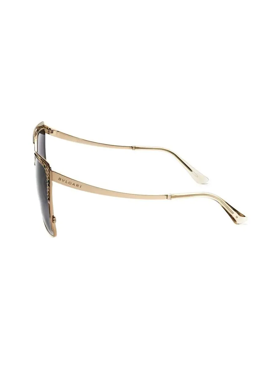 Женские прямоугольные солнцезащитные очки Bvlgari с золотым тоном 0BV6179-20718G-1 — изображение 3 из 3, черный