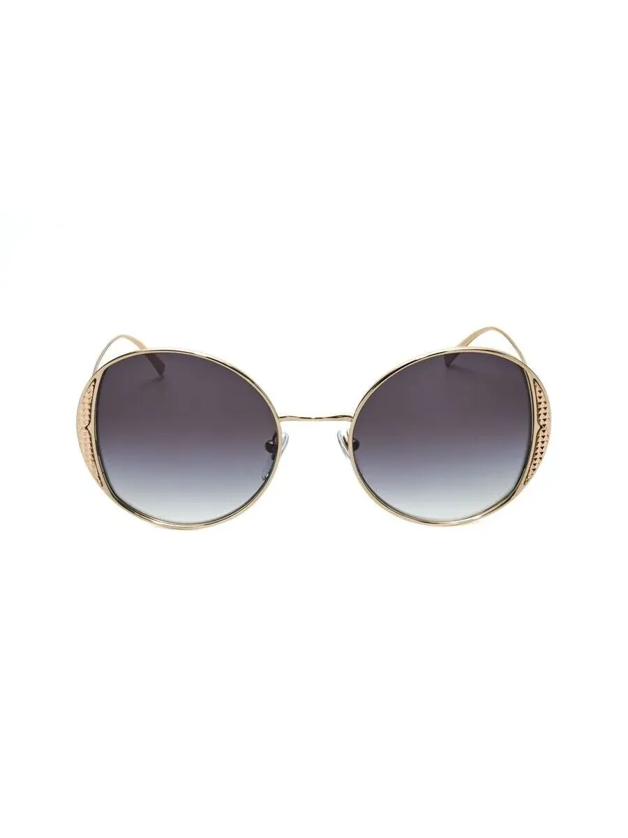 Женские солнцезащитные очки Bvlgari золотого тона, круглой формы 0BV6169-20148G-2