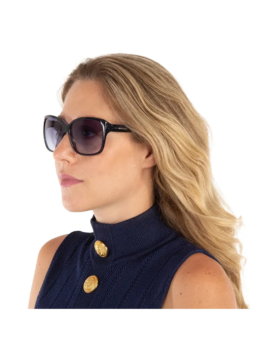 Женские солнцезащитные очки Calvin Klein Blue Gradient Oversized CK20518S 410 60 — изображение 2 из 4, синий