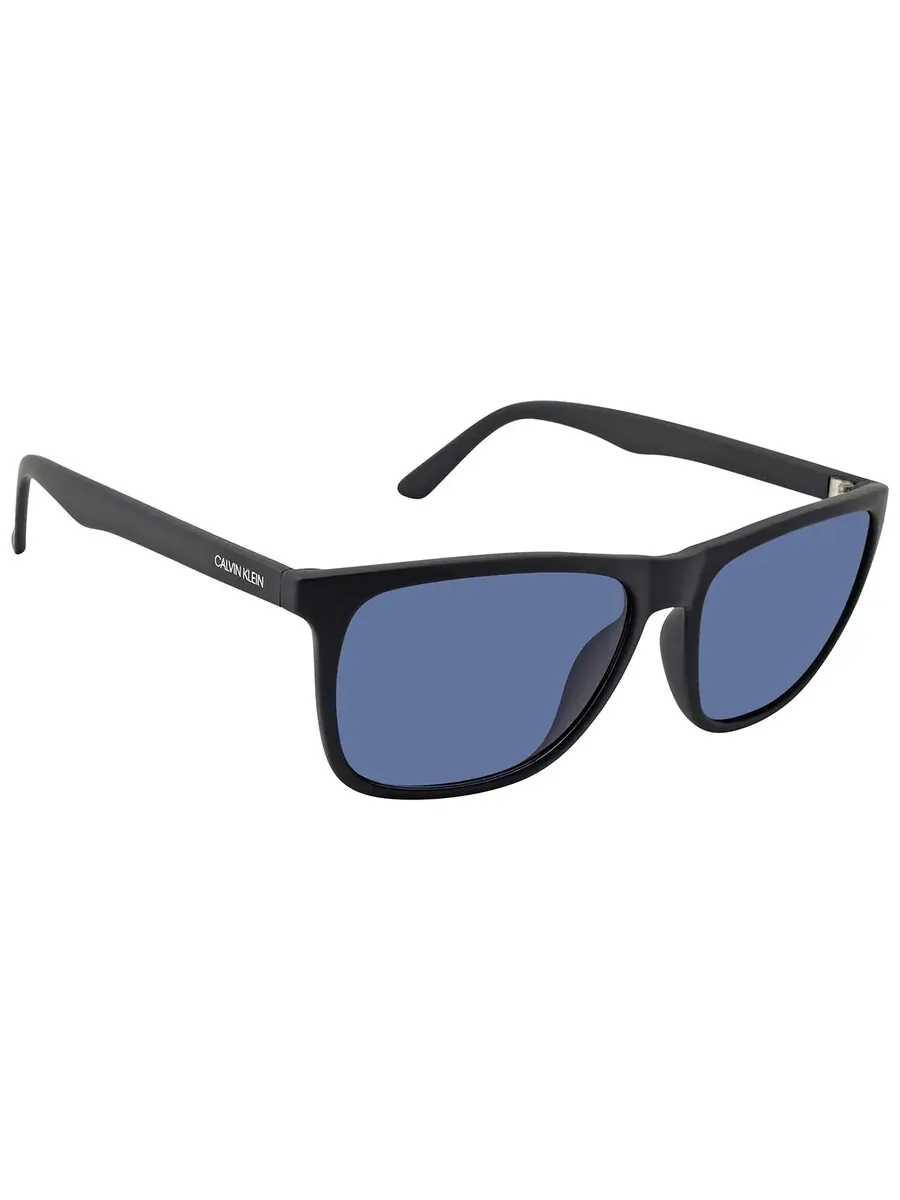 Мужские прямоугольные солнцезащитные очки Calvin Klein Blue CK20520S 001 57 — изображение 3 из 4, черный