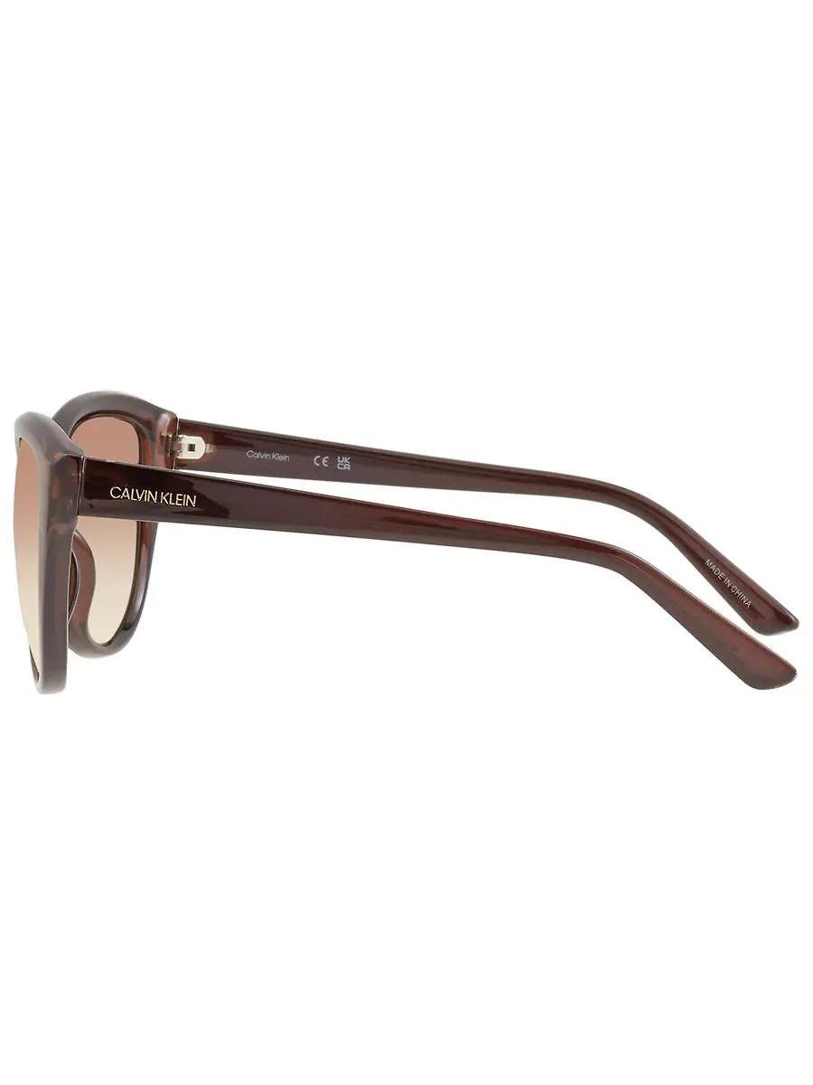 Женские солнцезащитные очки Calvin Klein Brown Gradient Cat Eye CK19536S 210 55 — изображение 4 из 4, коричневый