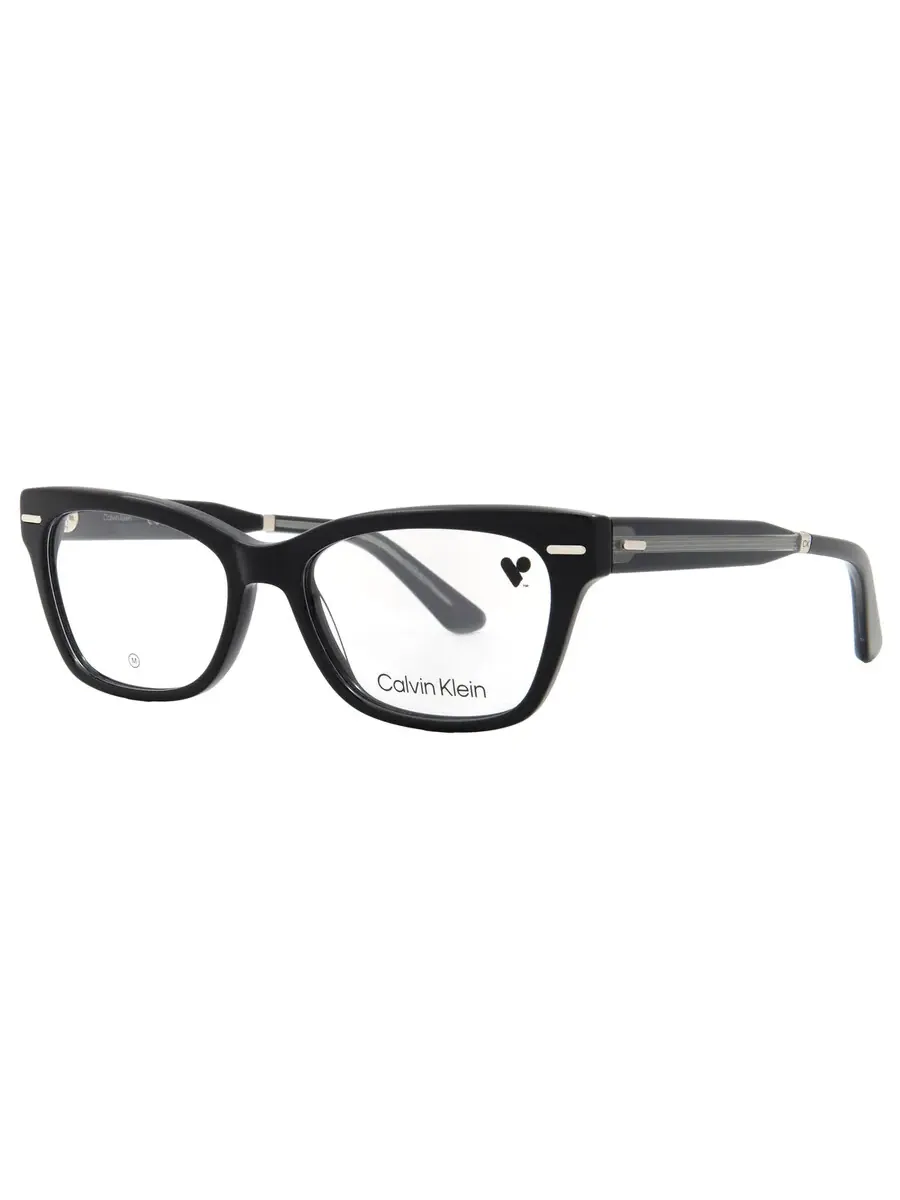 Очки для женщин Calvin Klein Demo Cat Eye CK23512 001 52 — изображение 2 из 4, черный