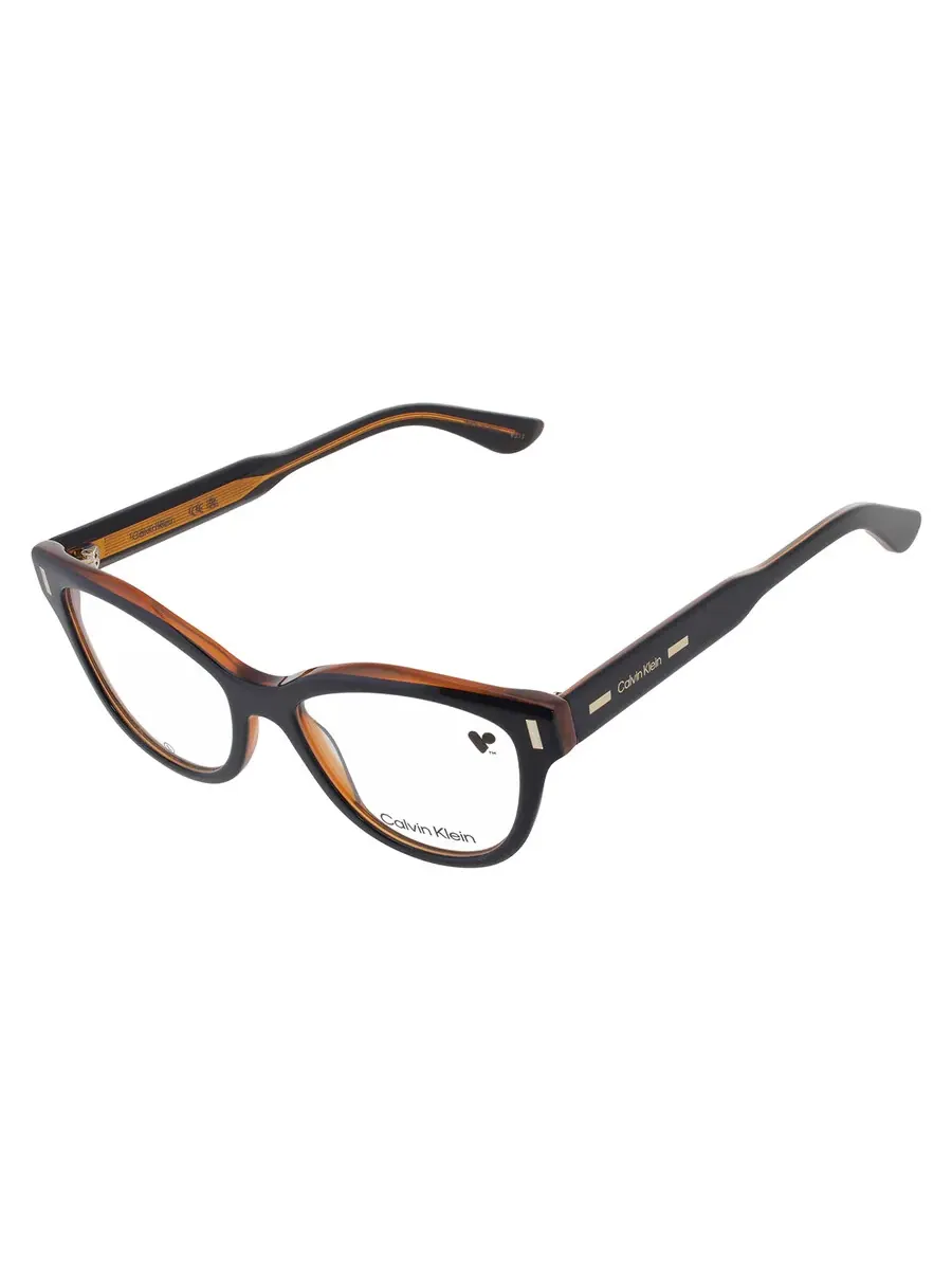 Очки для женщин Calvin Klein Demo Cat Eye CK23541 008 53 — изображение 3 из 4, черный/коричневый