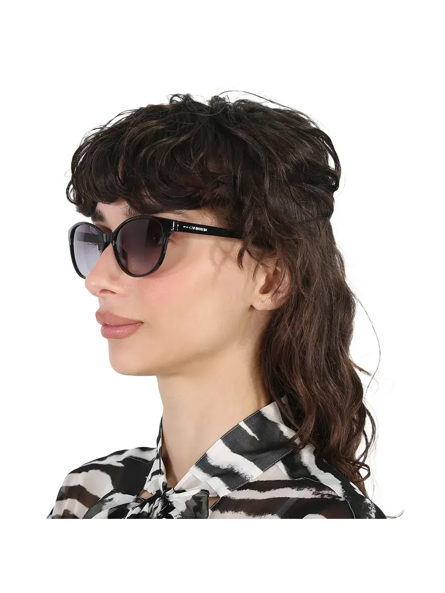 Женские солнцезащитные очки Calvin Klein Grey Gradient Cat Eye CK20517S 001 56 — изображение 2 из 4, черный