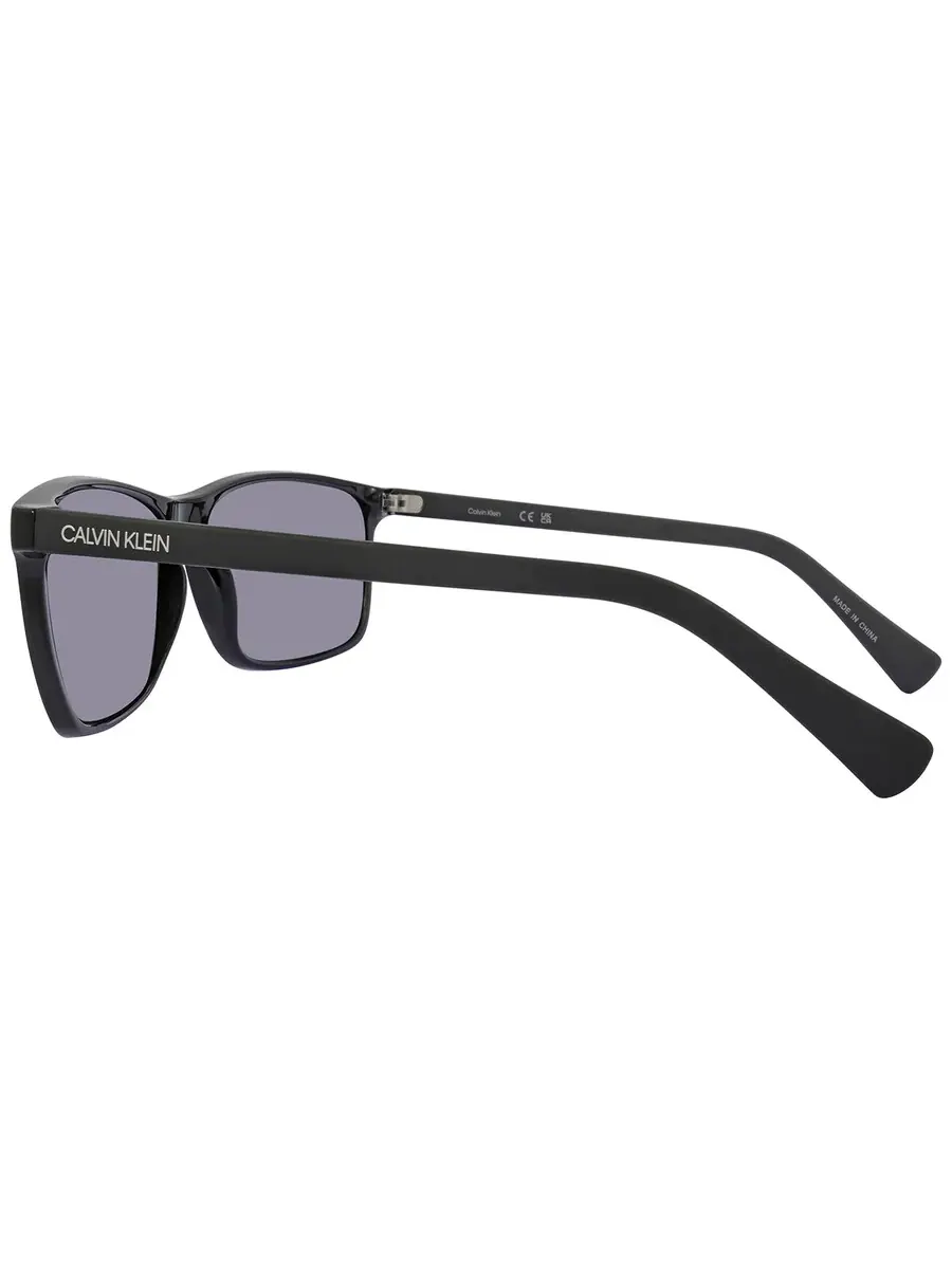 Мужские серые прямоугольные солнцезащитные очки Calvin Klein CK19568S 001 58 — изображение 3 из 3, черный