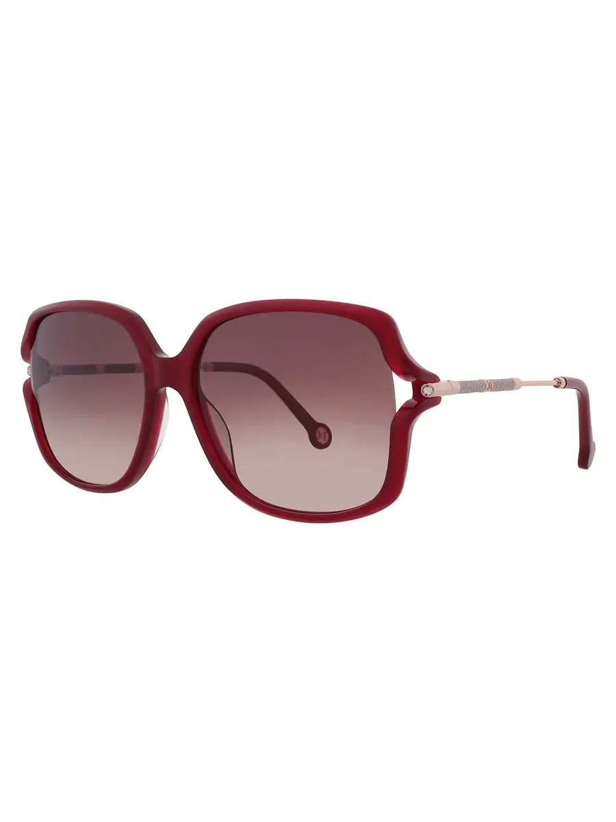 Женские солнцезащитные очки Carolina Herrera Brown Gradient Butterfly HER 0132/G/S 0LHF/HA 58 — изображение 2 из 4, бордовый