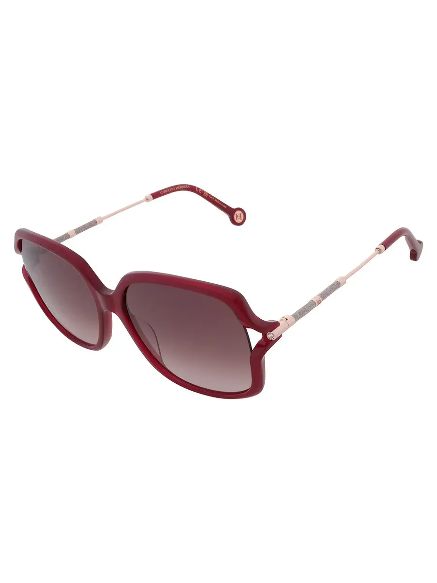 Женские солнцезащитные очки Carolina Herrera Brown Gradient Butterfly HER 0132/G/S 0LHF/HA 58 — изображение 3 из 4, бордовый
