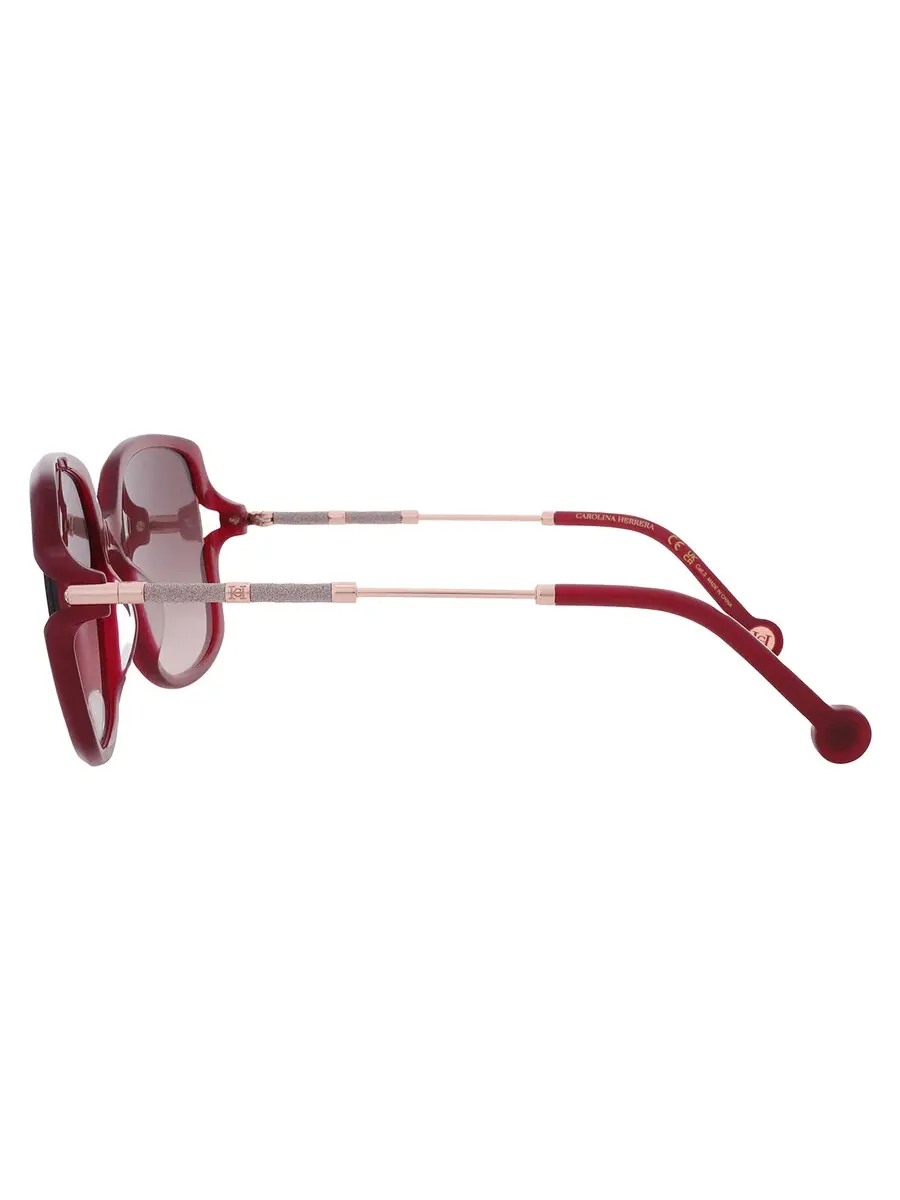 Женские солнцезащитные очки Carolina Herrera Brown Gradient Butterfly HER 0132/G/S 0LHF/HA 58 — изображение 4 из 4, бордовый