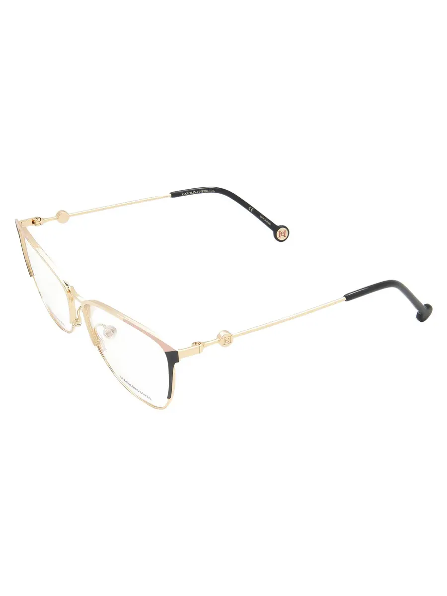 Женские очки Carolina Herrera Demo Cat Eye HER 0116 02M2 57 — изображение 4 из 4, черный золотистый