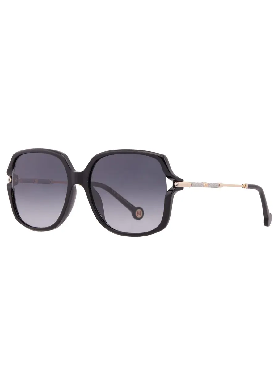 Женские солнцезащитные очки Carolina Herrera Grey Shaded Butterfly HER 0132/G/S 0807/9O 58 — изображение 2 из 4, черный