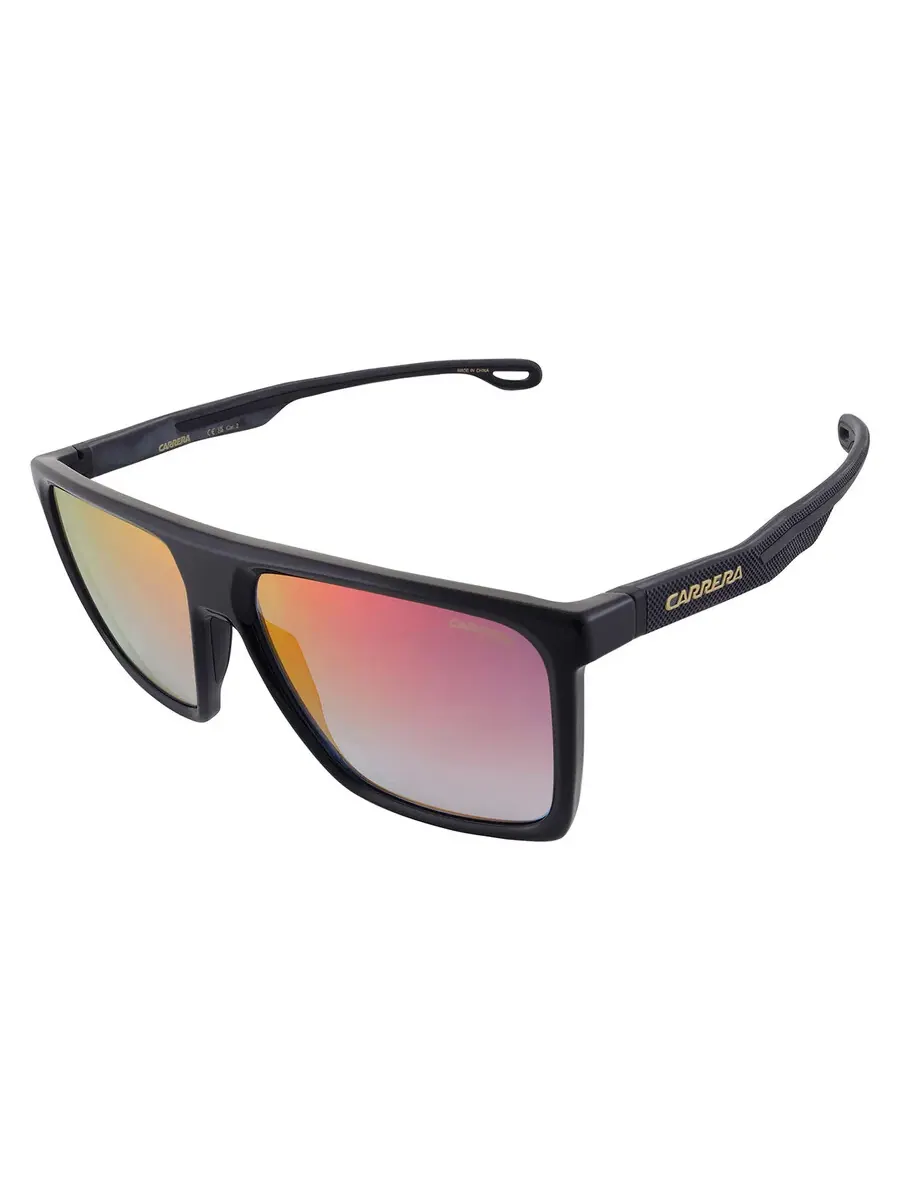 Мужские солнцезащитные очки Carrera Blue Shaded Red Square CARRERA 4019/S 0807/YB 58 — изображение 3 из 4, черный
