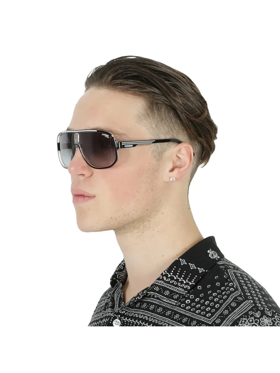 Солнцезащитные очки Carrera Grey Shaded Pilot для мужчин CARRERA 1058/S 080S/9O 63 — изображение 2 из 5, черный/белый