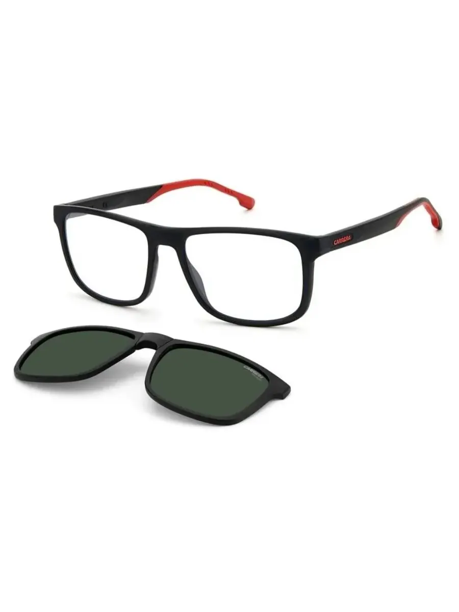 Поляризационные зеленые клипсы Carrera, прямоугольные мужские очки CARRERA 8053/CS 0003/UC 55 — изображение 5 из 5, черный