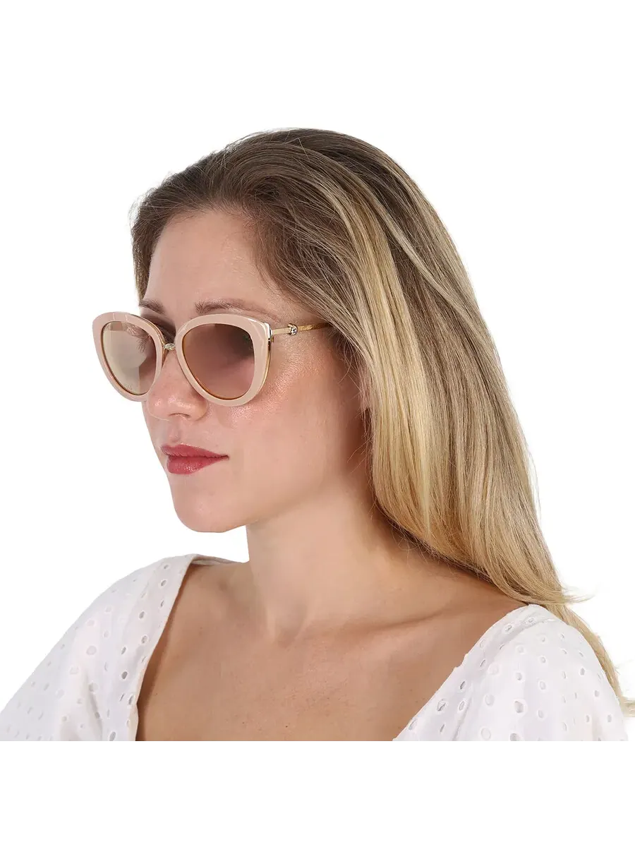 Солнцезащитные очки для женщин Cartier Trinity Brown Rose Gold Mirror Cat Eye CT0247S 004 54 — изображение 2 из 5, розовый