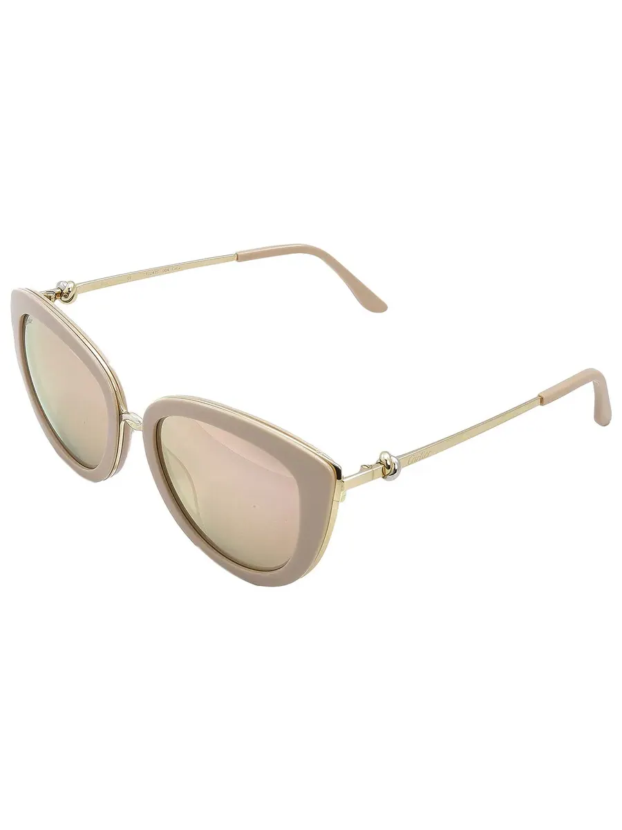 Солнцезащитные очки для женщин Cartier Trinity Brown Rose Gold Mirror Cat Eye CT0247S 004 54 — изображение 5 из 5, розовый