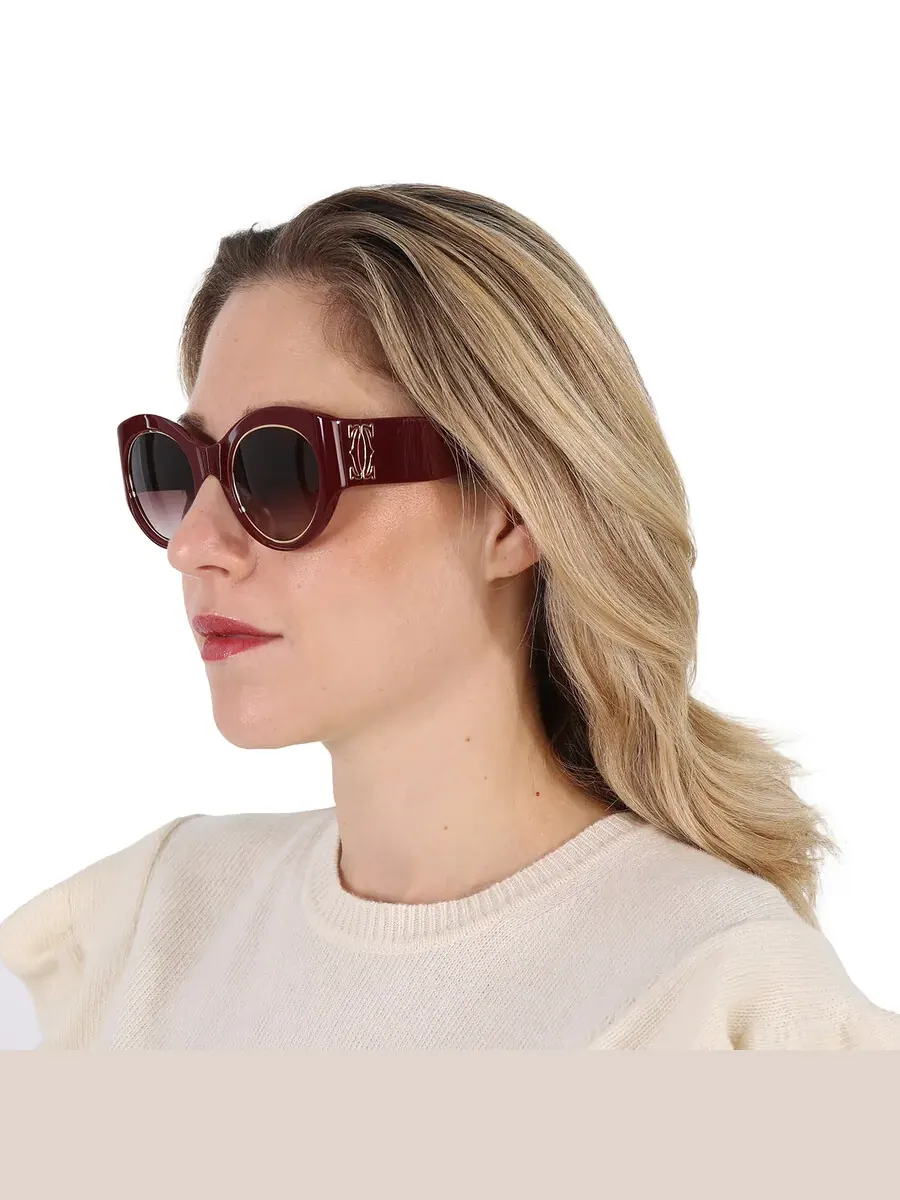 Солнцезащитные очки женские Cartier C Decor Burgundy Gradient Cat Eye CT0305S 003 51 — изображение 2 из 5, красный