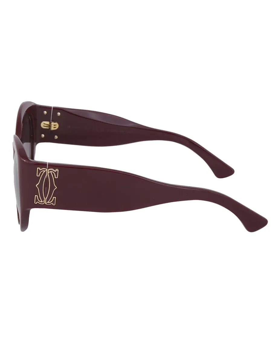 Солнцезащитные очки женские Cartier C Decor Burgundy Gradient Cat Eye CT0305S 003 51 — изображение 3 из 5, красный
