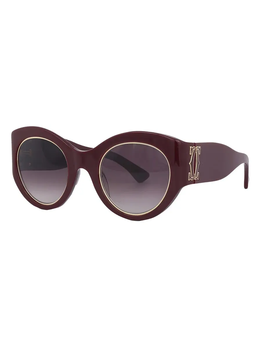 Солнцезащитные очки женские Cartier C Decor Burgundy Gradient Cat Eye CT0305S 003 51 — изображение 4 из 5, красный