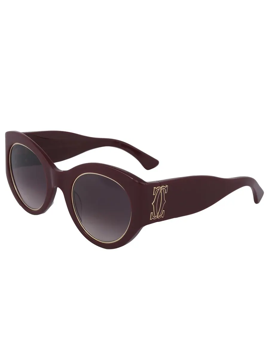 Солнцезащитные очки женские Cartier C Decor Burgundy Gradient Cat Eye CT0305S 003 51 — изображение 5 из 5, красный