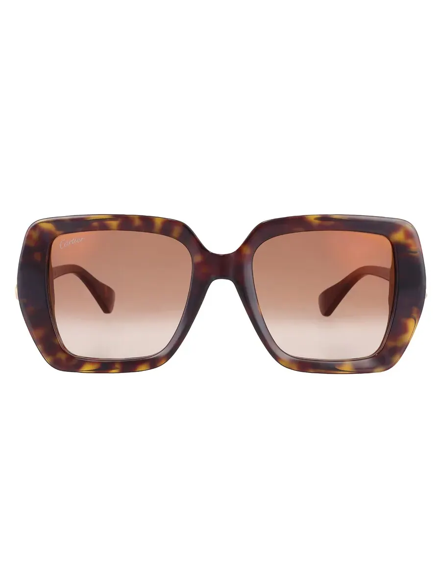 Женские солнцезащитные очки Cartier C Decor Brown Multi Treatment Square CT0507S 002 54