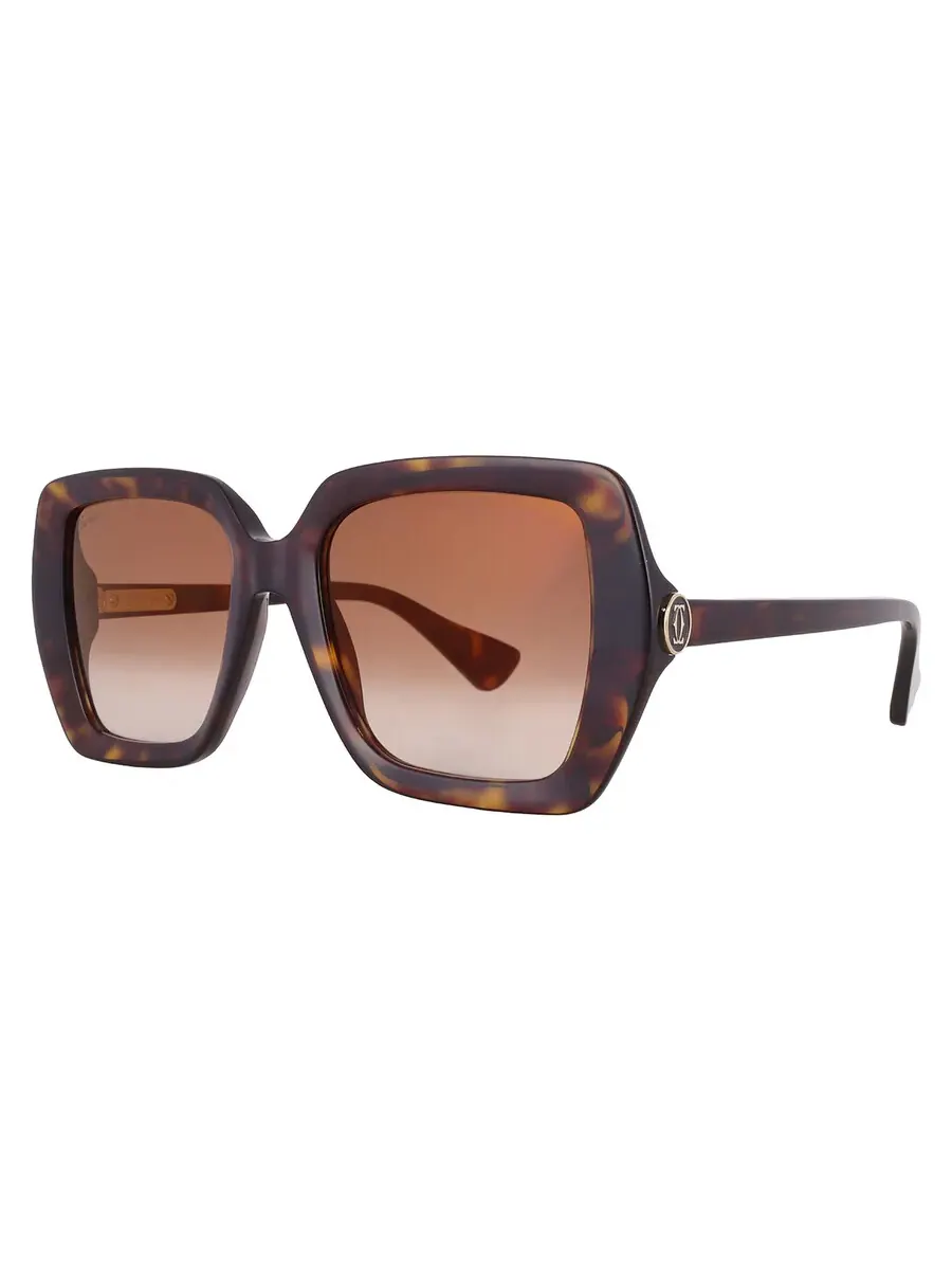 Женские солнцезащитные очки Cartier C Decor Brown Multi Treatment Square CT0507S 002 54 — изображение 2 из 4, хавана