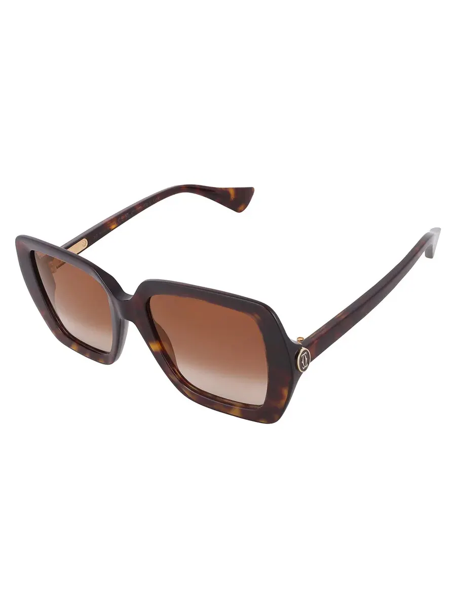Женские солнцезащитные очки Cartier C Decor Brown Multi Treatment Square CT0507S 002 54 — изображение 3 из 4, хавана