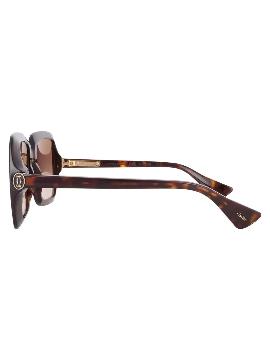 Женские солнцезащитные очки Cartier C Decor Brown Multi Treatment Square CT0507S 002 54 — изображение 4 из 4, хавана