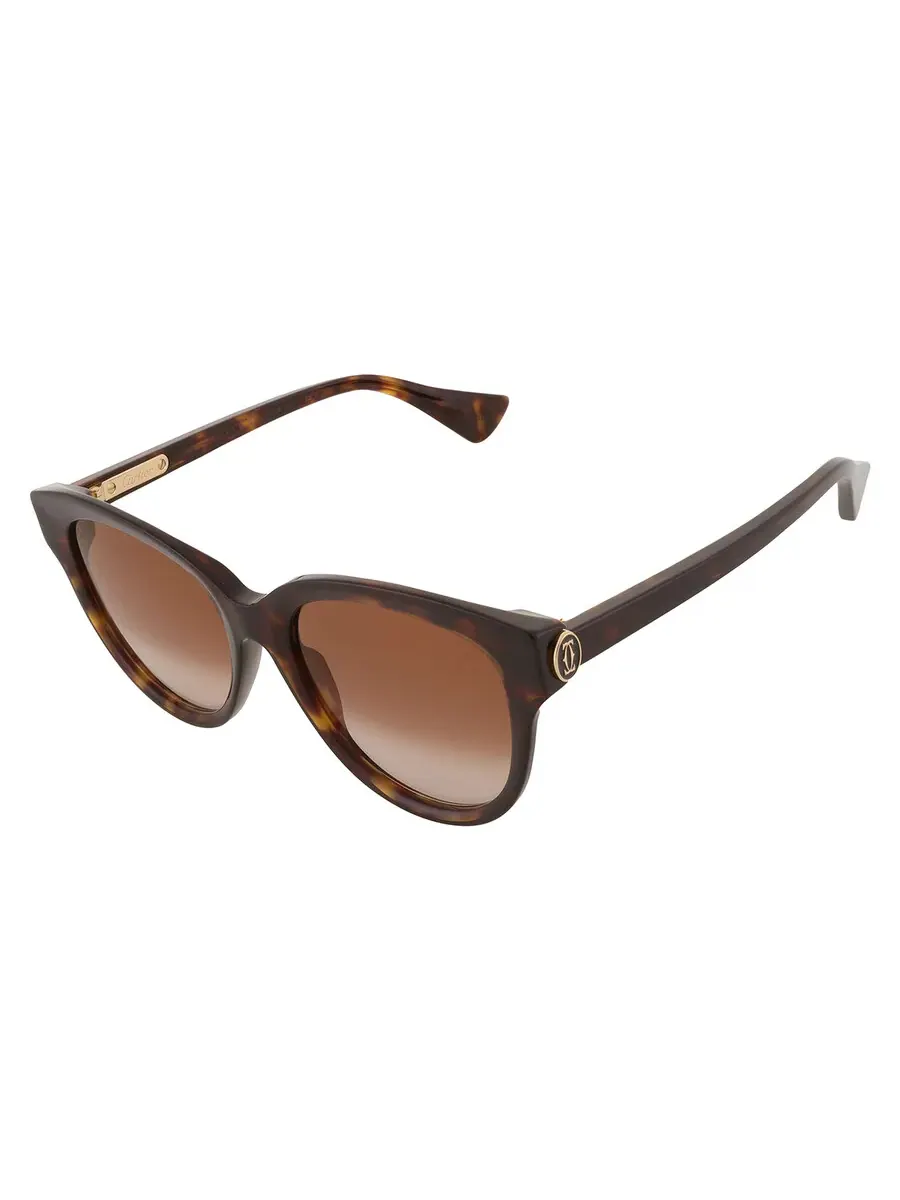 Солнцезащитные очки женские Cartier C Decor коричнево-градиентные овальные CT0506S 002 55 — изображение 3 из 4, хавана