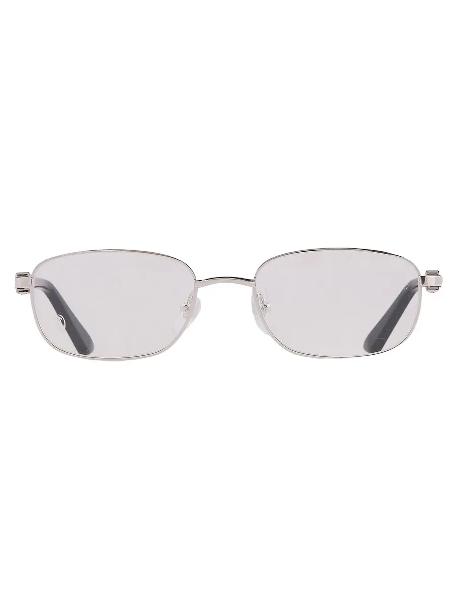 Женские очки Cartier C Decor Demo прямоугольной формы CT0368O 001 52, серебристый/черный