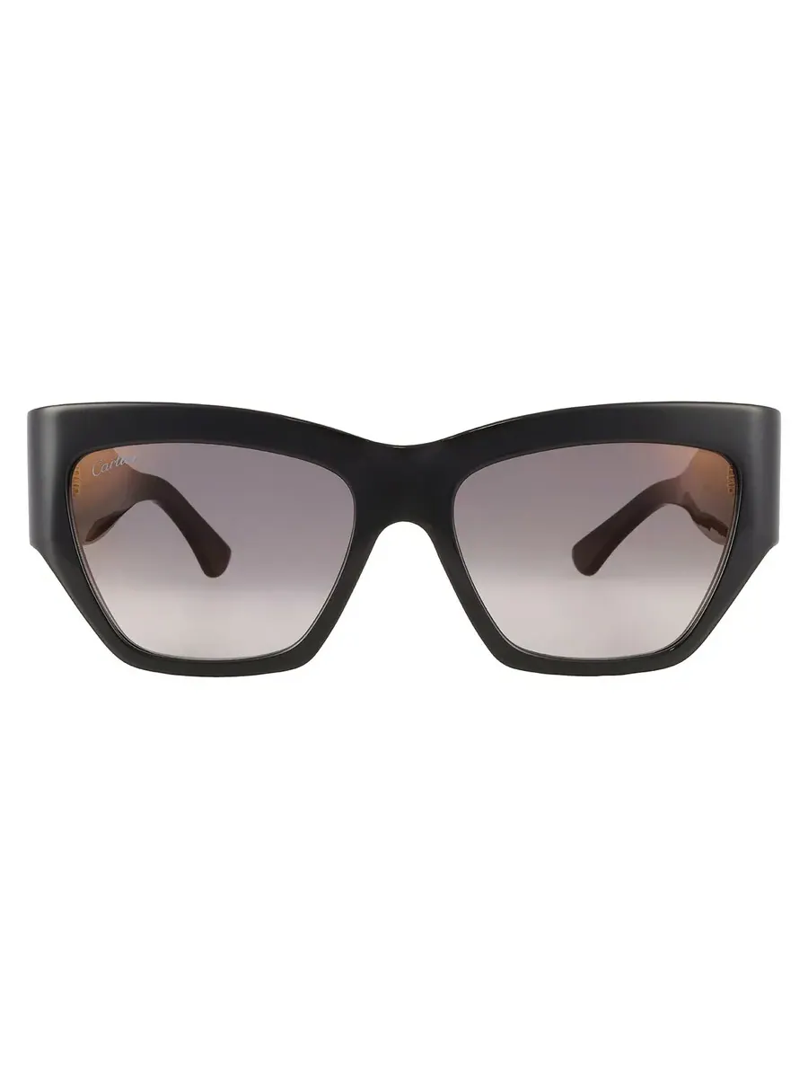 Солнцезащитные очки для женщин Cartier C Decor Grey Multi Treatment Cat Eye CT0435S 001 55