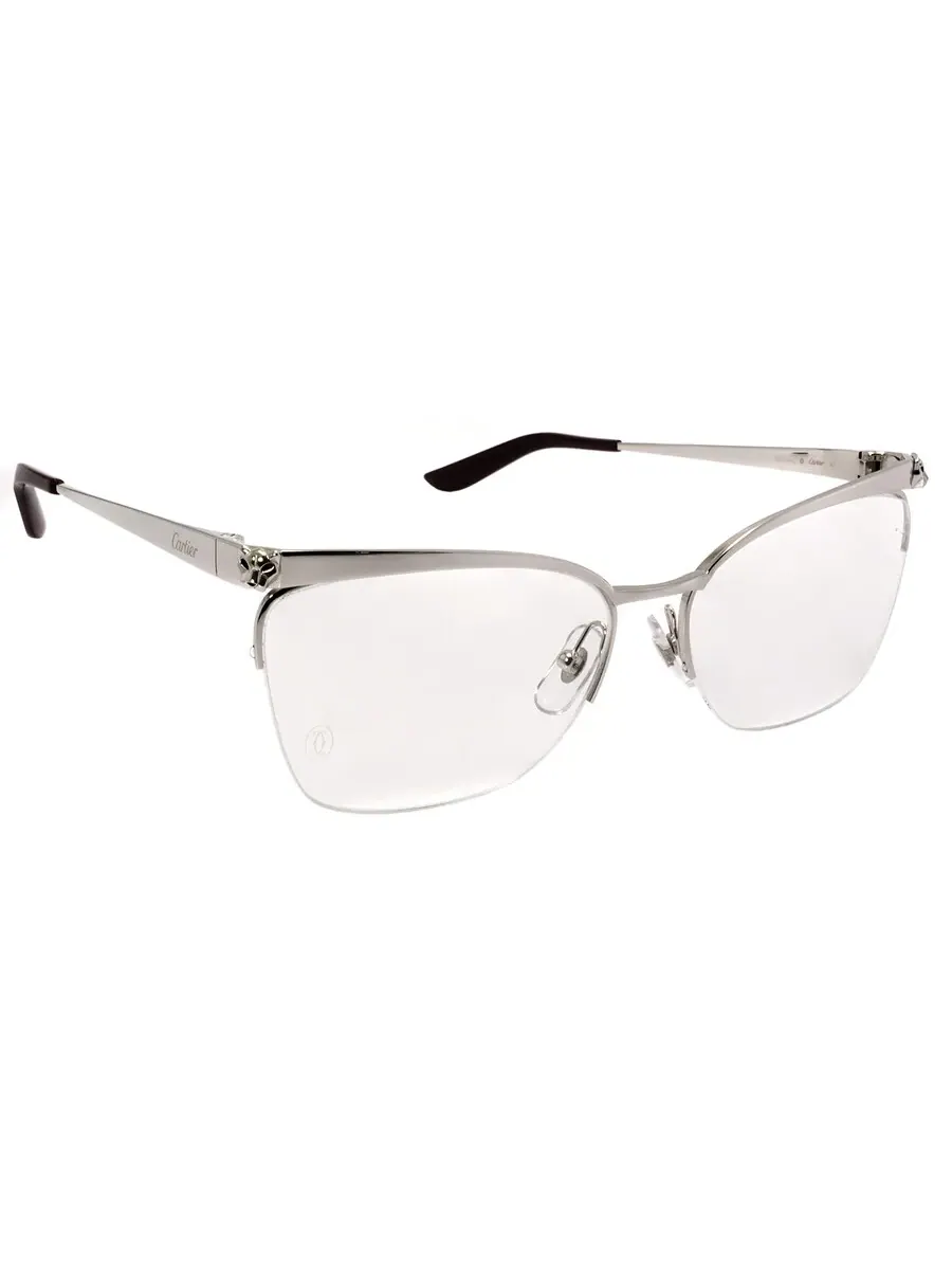 Очки для женщин Cartier Demo Cat Eye CT0125O 006 56 — изображение 2 из 3, серебряный