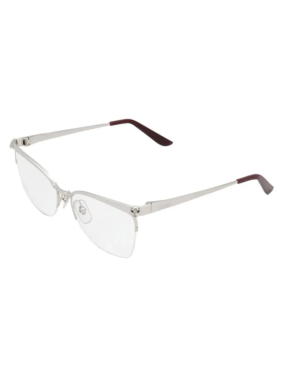 Очки для женщин Cartier Demo Cat Eye CT0125O 003 54 — изображение 4 из 4, серебряный